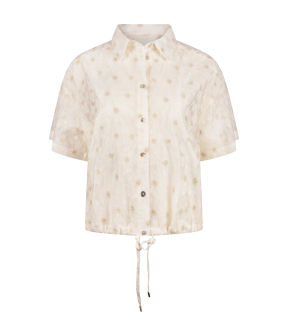 Nukus Britt Blouse Flower  Ecru Nks02199