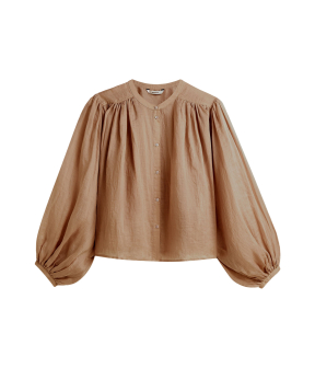 Summum Blouse Ramie Blouses Bruin 2s3508-12462