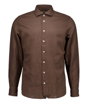 Seven Dials Jerred Lange Mouw Overhemden Donkerbruin Sdl26107av01