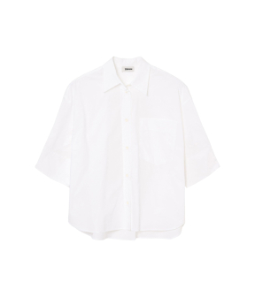 Zenggi Poplin Cuf Short Sleeve Shirt Blouses Wit X04-1015 630