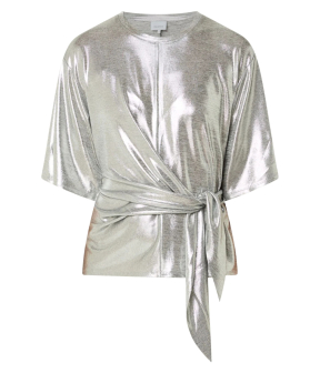 Dante 6 Uxia Metallic Twist Detail Top Tops Zilver 261493