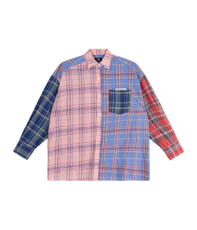 Alix The Label Ladies Woven Check Mix Blouse Blouses Lichtroze 2606939752