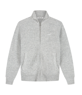 Olaf Signature Zip Knitted Sweaters Grijs M260706