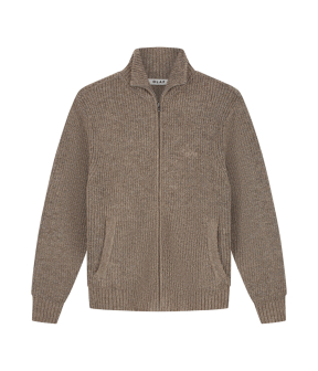 Olaf Signature Zip Knitted Sweaters Bruin M260706