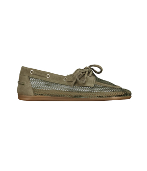 Posa Pw110 Loafers Khaki Boat Loafer Mesh - Suede