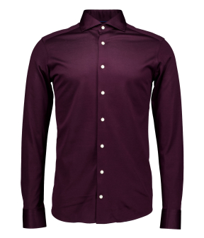 Eton Filo Di Scozia Knit Shirt Lange Mouw Overhemden Bordeaux 100014987