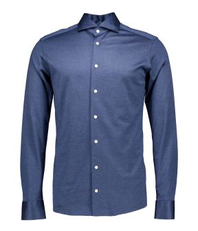 Eton Filo Di Scozia Knit Shirt Lange Mouw Overhemden Blauw 100014987