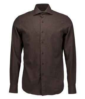 Xacus Washed Shirt Lange Mouw Overhemden Donkerbruin 721ml/31148