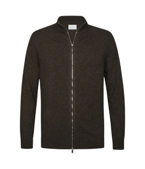Profuomo Cardigan Full Zip Vesten Bruin Ppxj30013