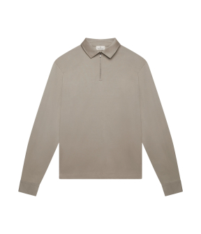 Valenza Supima Polo Zip Collar L/s Polos Taupe 1172
