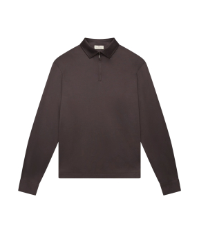 Valenza Supima Polo Zip Collar L/s Polos Donkerbruin 1172