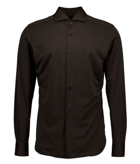 Xacus Active Shirt Lange Mouw Overhemden Donkerbruin Act520ml/11460