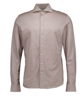 Profuomo Shirt X-cutaway Sf Lange Mouw Overhemden Bruin Ppxh30020