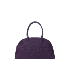Alix The Label Ladies Woven Faux Leather Bowling Bag  Aubergine 2608088963