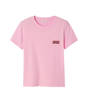American Vintage Ykobow T-shirts Roze Yko02ch26