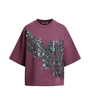 Essentiel Antwerp Short Sleeve Sweatshirt Sweaters Bordeaux Kalani