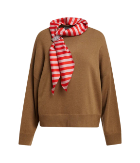 Essentiel Antwerp Pullover With Scarf Pullovers Camel Kurtis