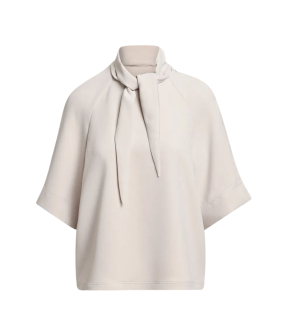 Essentiel Antwerp Neck Tie Top Tops Beige Kassie