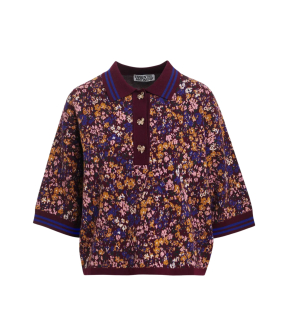 Essentiel Antwerp Knitted Jacquard Polo Polos Bordeaux Kartos