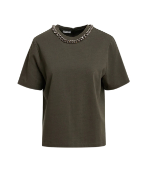 Essentiel Antwerp T-shirt With Chain T-shirts Groen Klaim