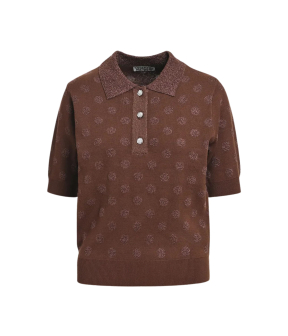 Essentiel Antwerp Lurex Dotted Polo Polos Bruin Krab