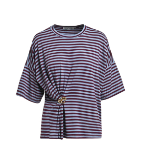 Essentiel Antwerp Striped T-shirt W Brooch T-shirts Bordeaux Kriss