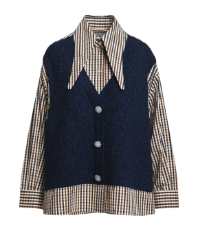 Essentiel Antwerp Kute Fabric Mix Blouses Multicolor Kute