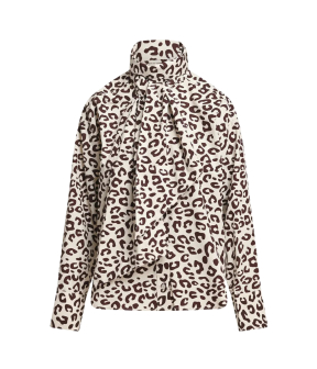 Essentiel Antwerp Pussy Bow Tie Shirt Blouses Bruin Khaleesi