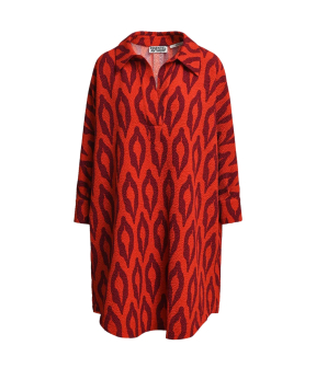 Essentiel Antwerp Oversized Polo Dress Jurken Rood Klumsy