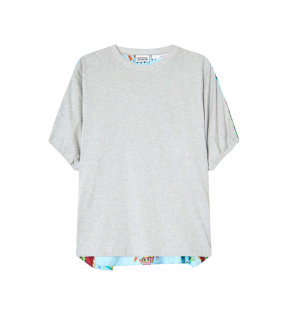 Essentiel Antwerp T-shirt With Silk Scarf Back T-shirts Grijs Kos