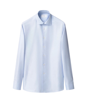 Eton Herringbone Signature Twill Lange Mouw Overhemden Lichtblauw 100015800