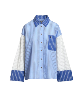 Essentiel Antwerp Fabric Mix Shirt Blouses Lichtblauw Kovid