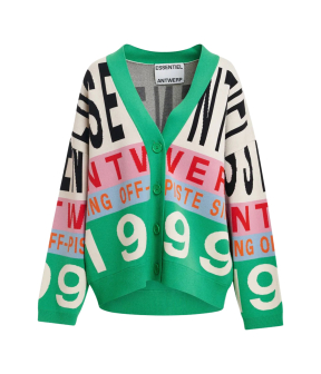 Essentiel Antwerp Jacquard Cardigan Vesten Off White Kreezer