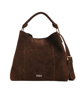 Essentiel Antwerp Suede Leather Shopperbag Shoppers Donkerbruin Kroon