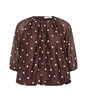 Co Couture Ditacc Blouses Donkerbruin 500043
