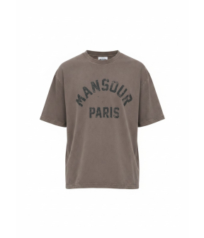 Mansour Paris College Destroyed T-shirts Taupe Paris College Destroyed
