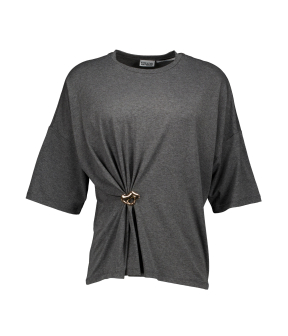 Essentiel Antwerp T-shirt With Brooch T-shirts Grijs Kuba