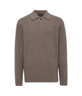 Genti Polo Zip Ls Polos Bruin K5111-3279