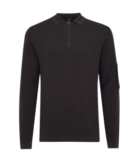 Genti Polo Zip Ls Polos Aubergine K5117-3258
