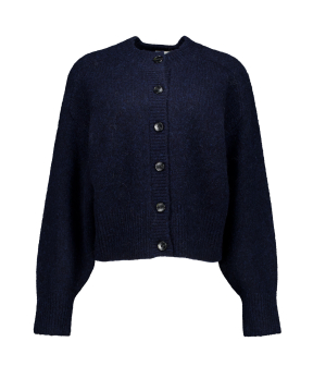 Zenggi Lamb Silk Round Neck Cardi Vesten Donkerblauw Y03-1019 3006