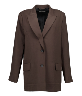 Zenggi Jap Crepe Relaxed Blazers Donkerbruin Y08-1006 3034