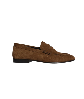 Posa Pw40 Loafers Cognac Penny Loafer Wrinkle - Suede