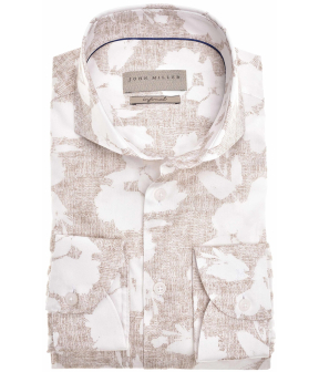 John Miller Tailored Fit Lange Mouw Overhemden Beige 5139962-620-000