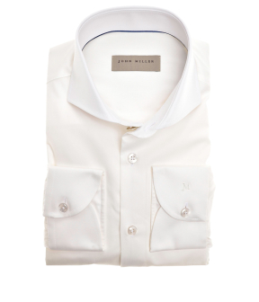 John Miller Tailored Fit Lange Mouw Overhemden Wit 5140677-920-620