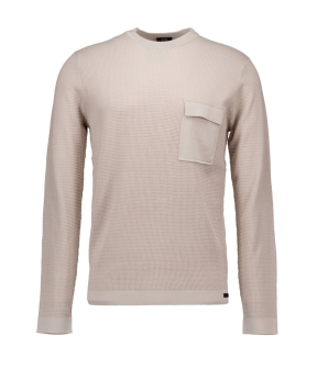 Genti Round Pocket Ls Truien Bruin K9155-1257