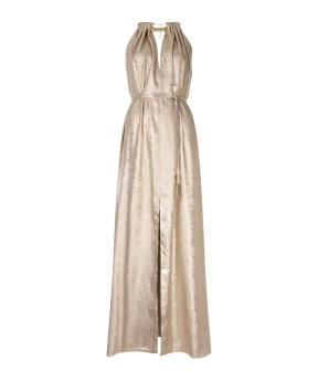 Dante 6 Heavenly Metallic Halter Dress Jurken Beige 261340