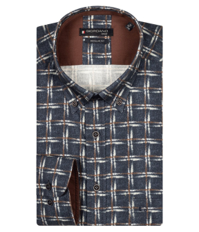Giordano  Lange Mouw Overhemden Donkerblauw 427310