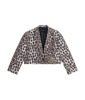 Alix The Label Ladies Woves Animal Cropped Blazer Blazers Bruin 2602402565