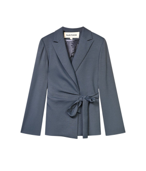 Natan Veste Jacket With Belt Blazers Donkerblauw Edal-j8tkn02