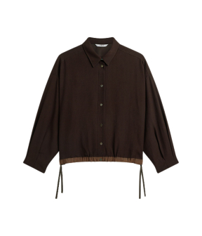 Summum Blouse Viscose Twill Blouses Donkerbruin 2s3543-12483